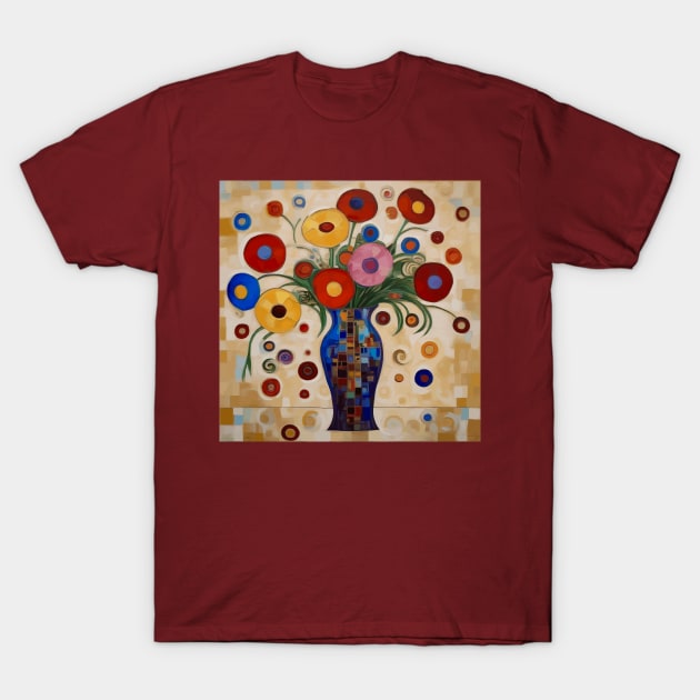 Abstract Flowers in a Geometric Vase T-Shirt by bragova